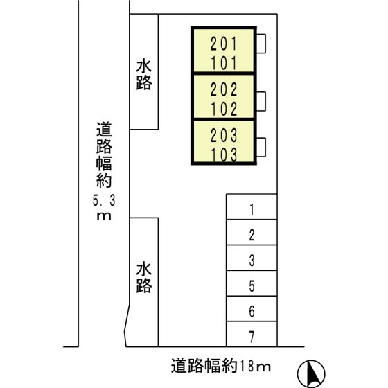 レセンテ東新町の区画図