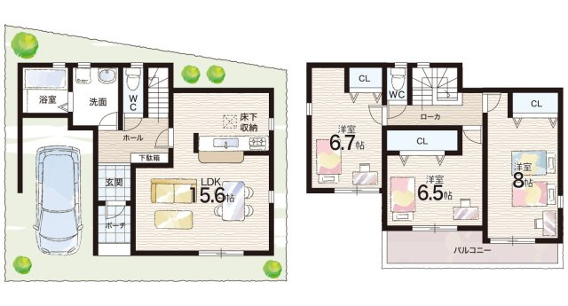 29日(土)30日(日)現地ご見学可能！　尼崎市大島　ラスト1邸の間取り|2号地