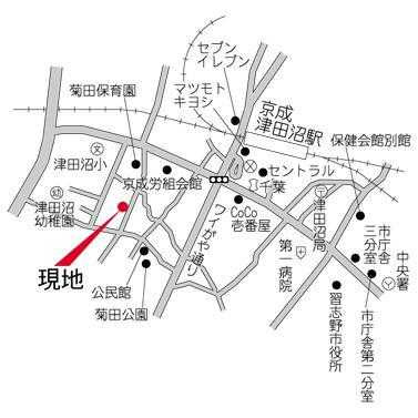 コリンヌ津田沼の地図