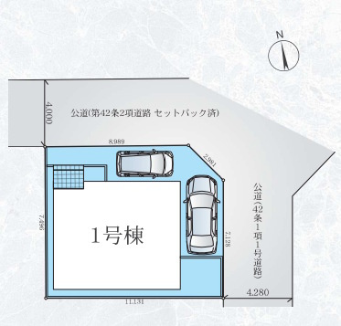 座間市南栗原７期1棟の区画図