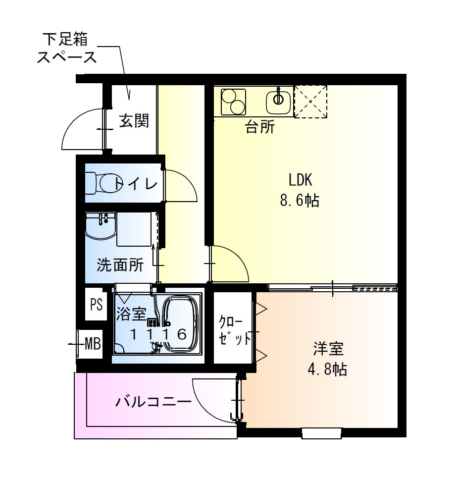 フジパレス和泉大宮駅南Ⅱ番館の間取り
