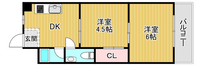 【間取り】 | コーポ三原