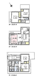 【間取り】 | 北区志茂3丁目　新築戸建　D号棟 7580万円