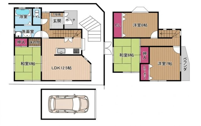 緑が丘２丁目戸建の間取り
