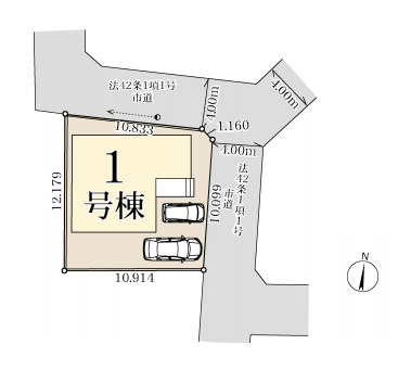 蓮田市黒浜　第8　新築一戸建て　リーブルガーデン　01の区画図|1号棟