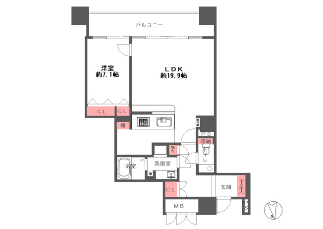 【間取り】 | ＯＡＰレジデンスタワー東館 | 室内リフォーム済(2026年5月）の1LDK♪