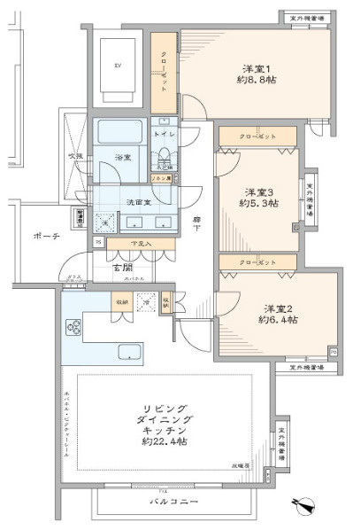 マートルコート山手２６１番館の間取り