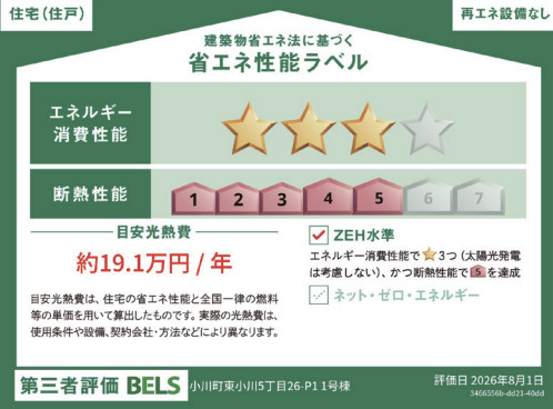 【省エネ性能ラベル】 | 比企郡小川町東小川5丁目　いろどりアイタウン　新築戸建　全1棟　1号棟