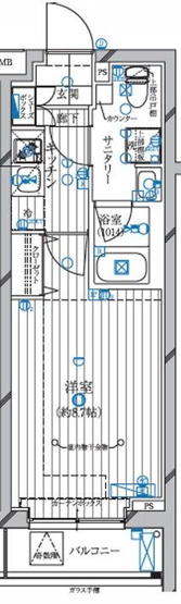 【間取り】 | レガリス蒲田 | 反転タイプ