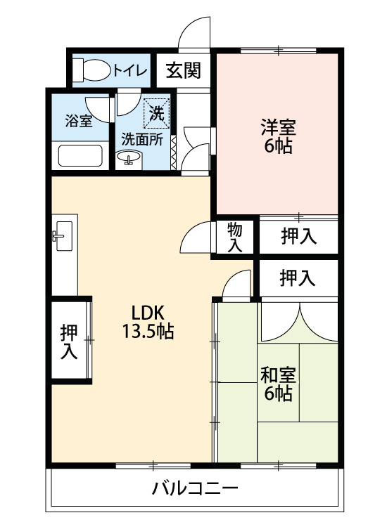 山石第一ハイツ　　刈谷市近郊の賃貸はクラスホームの間取り