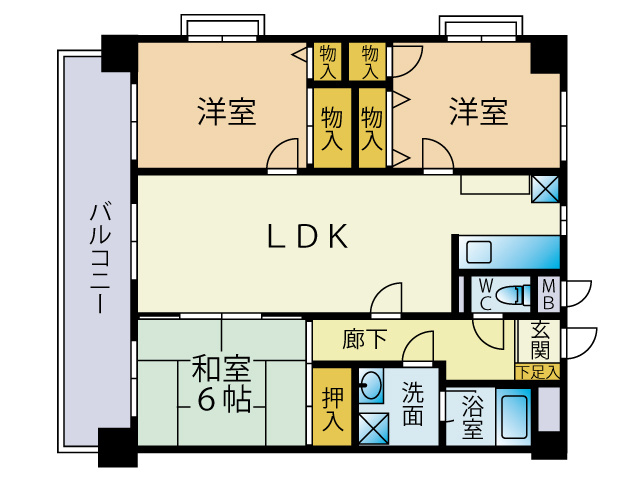 【間取り】 | ベルメゾン長丘エミネンス | 別号室の写真になります。現況優先。