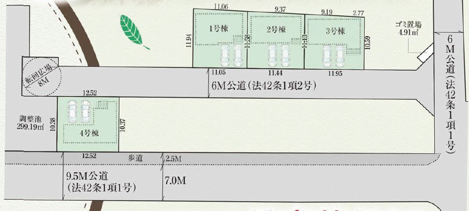 磯城郡田原本町阪手　第４期　売土地の区画図|全４区画
