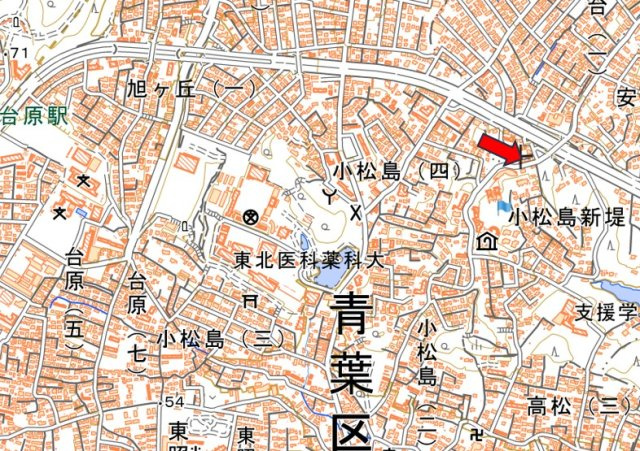 仙台市　1棟アパートの地図