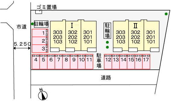 【駐車場】メゾン　ド　ペルレ　住村　Ⅱ