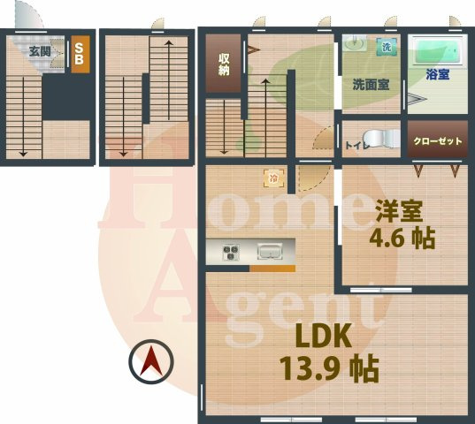 【間取り】 | Fale　Camellia | 1LDKのお部屋です。