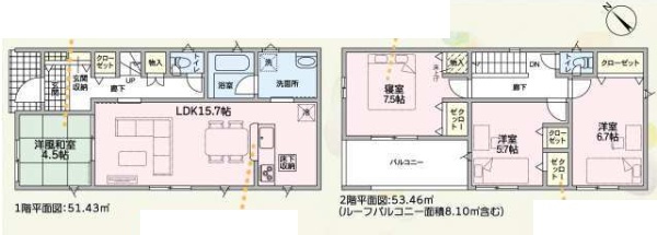 明石市二見町西二見　第23期　新築一戸建ての間取り|1号地