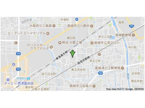 グランハイム高槻Ⅰの地図
