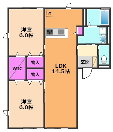 グランハイム高槻Ⅰの間取り