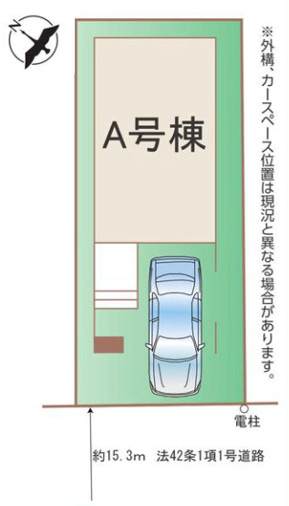 新築／富士見市鶴瀬西３丁目の区画図|駐車スペースあり！（車種による）