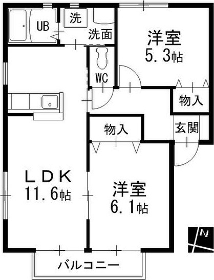 サンシャインヒルズミヨシAの間取り