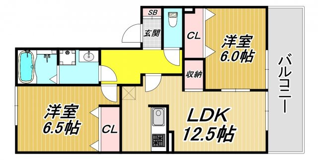 メロディーヒルズB棟の間取り