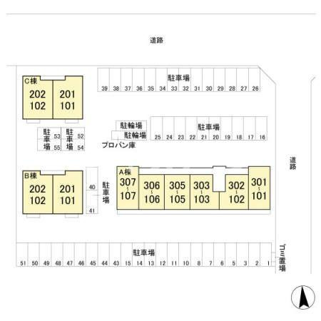 オマージュ　Ｂの区画図|高崎、前橋のお部屋探しはエンドスケープまで！お客様の理想お聞かせ下さい♪
