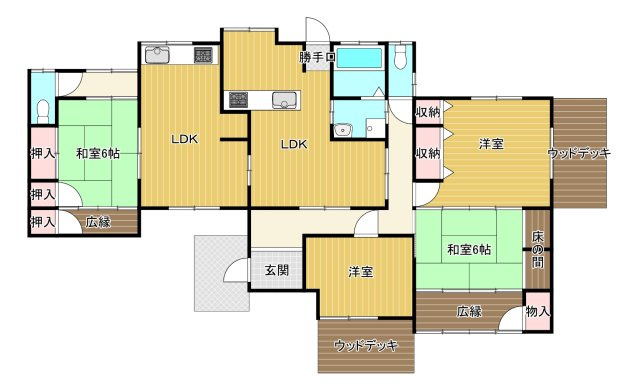 中萩町　中古戸建の間取り