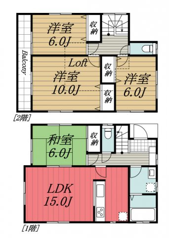 【間取り】 | 佐倉市上座貸戸建/515-208
