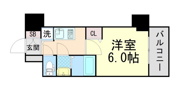 プレサンス三宮エレガンシアの間取り