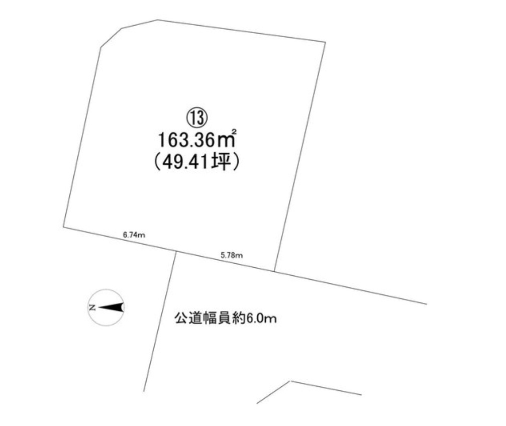 半田市乙川源内林町３丁目　売り土地【13号地】の区画図