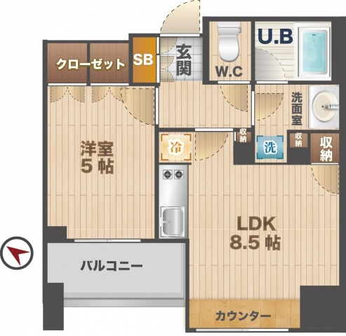 【間取り】 | パークホームズ中野南台ステーションテラス | 1LDKのお部屋です。