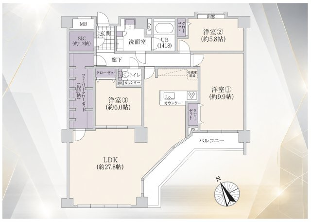 モアクレスト南葛西の間取り|家族の時間も、自分だけの時間も大切にできるゆとりある住空間。