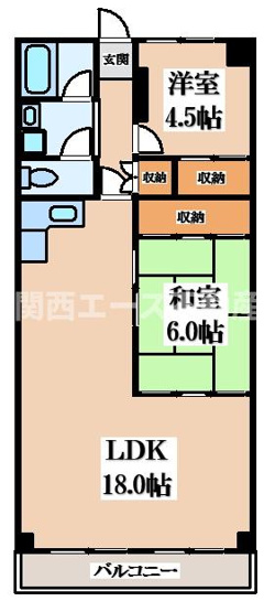 【間取り】 | 八戸ノ里第三ガーデンハイツB棟