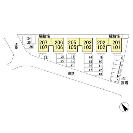 ジヴェルニー　003の区画図|高崎、前橋のお部屋探しはエンドスケープまで！お客様の理想お聞かせ下さい♪