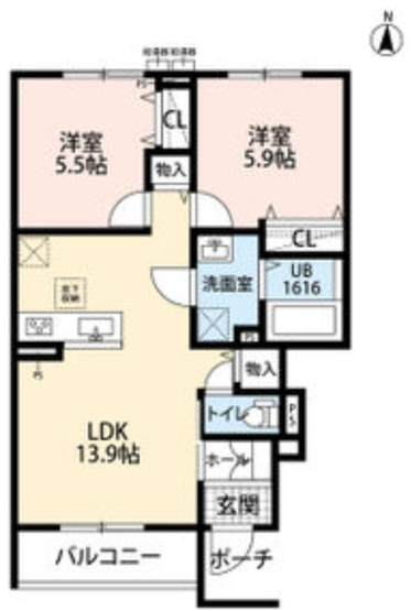 【間取り】 | レスポワールE富木