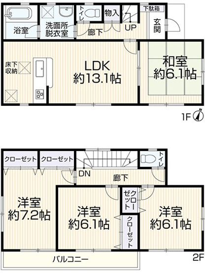 【間取り】 | 静岡市清水区谷津町1丁目 中古戸建て | 効率的かつ暮らしのことをしっかり考えた間取りです
