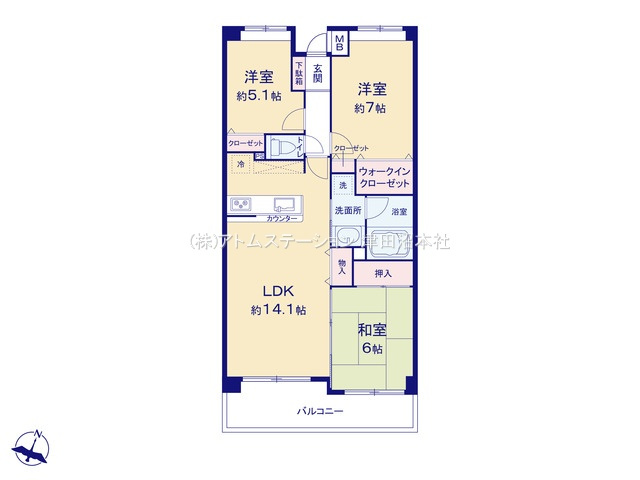 【間取り】 | アトムセレクト　ロータリーパレス習志野