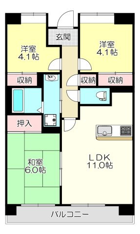 【間取り】 | サニークレスト平野西脇