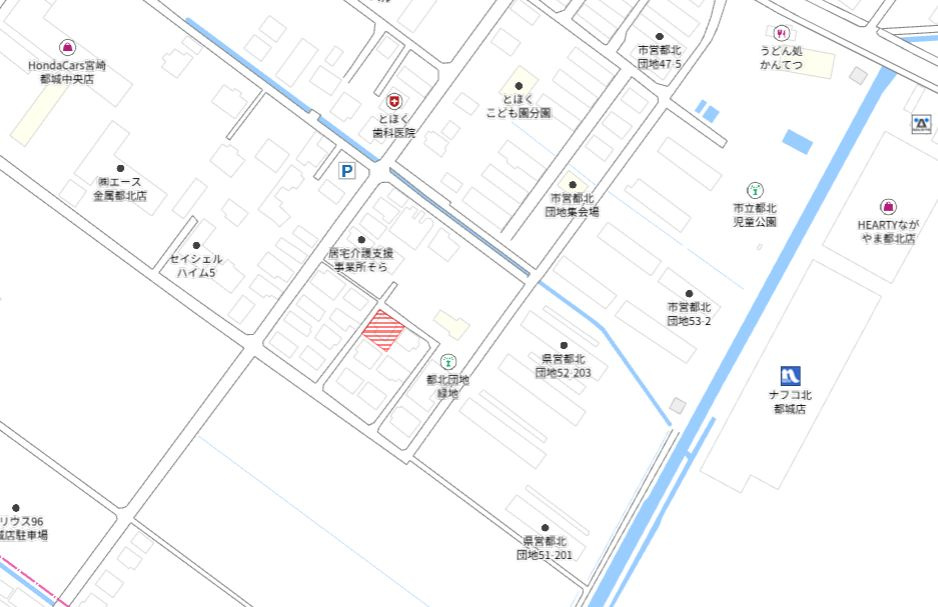 都城市都北町の売地の土地図