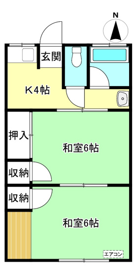 【間取り】 | 第一花園荘 | 和室2部屋の2Kタイプ☆小さなお子様がいるファミリーさんにも良いですね！