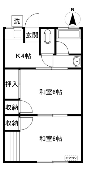 【間取り】 | 第一花園荘 | 和室2部屋の2Kタイプ☆小さなお子様がいるファミリーさんにも良いですね！