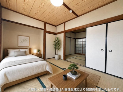 【寝室】 | 第一花園荘 | 南向き和室6帖☆赤ちゃんのごろごろやハイハイはやっぱり和室がよかったりします♪