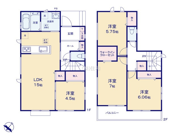 【新築分譲住宅】川越市岸町3丁目の間取り