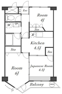 【間取り】 | ライオンズマンション平塚第３ | 収納豊富な2SK