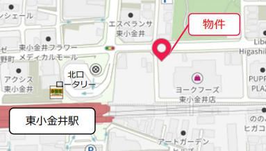 小金井市梶野町５丁目の店舗事務所の地図