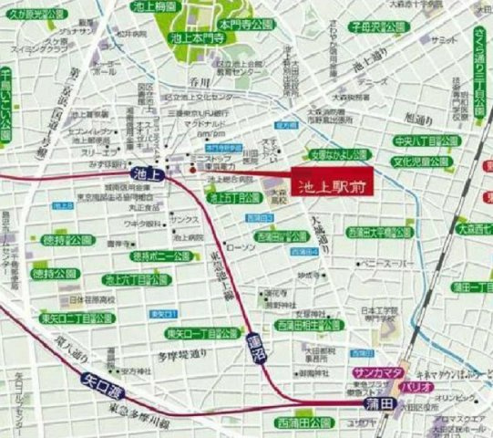 サンテミリオン池上駅前の地図