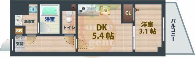 【間取り】 | プレセダンヒルズ中野坂上 | 1DKのお部屋です。