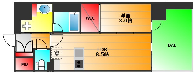 Jグランコート京町堀の間取り|現状有姿