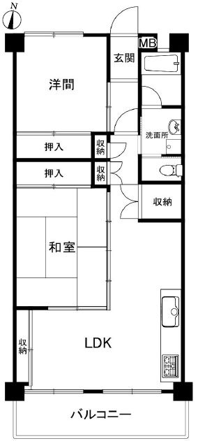 亀戸二丁目団地9号棟の間取り
