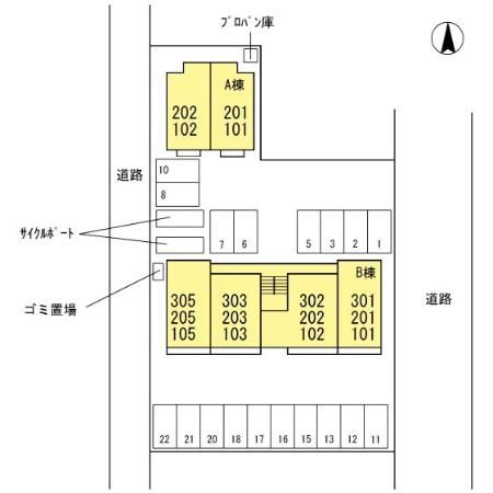ヴェルドミール　B棟の区画図